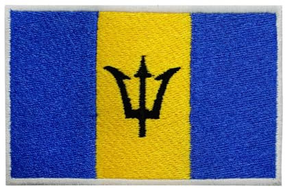 Barbados Länderflaggen-Aufnäher, bestickt, zum Aufbügeln oder Aufnähen