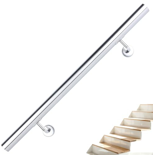 BelovedYard Edelstahl Handlauf 130cm | Treppengeländer Innen Außen Wandmontage V2A