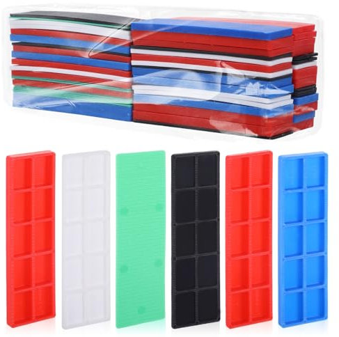 60 Plastic Spacers, Underlay Plates, Plastic, Right Angle, 28 x 100 mm, Glazing Blocks, Spacers, Decking, Spacer Blocks for Tiling and Window Installation (60)