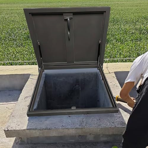 IBOWZ Lucernario, Finestra per Tetto, Botola per Tetto Piano isolata - Apertura Verticale Copertura Antipioggia per Manutenzione per seminterrato e soffitta