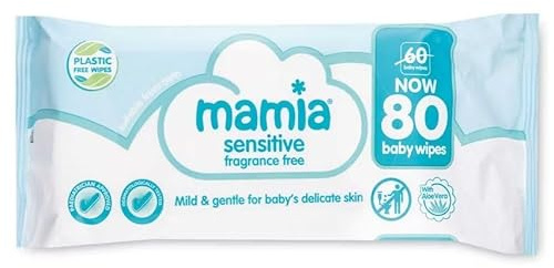 Mamia Sensitive Fragrance Free Wipes 80 Pack