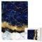 300 Pieces Jigsaw Puzzles Wooden Jigsaw Toy Family Game for Adults Teens,Gold White Marble Wave Navy Blue