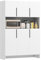 HOMCOM Küchenschrank Buffetschrank mit Arbeitsplatte, 6 Türen, 4 Schränken, Hochschrank mit geräuschlosen Scharnieren, Mikrowellenschrank mit Modernem Design, Weiß