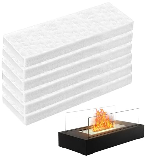 6 Stück Keramikwolle Für Bioethanol, Kamin Schwamm 30 * 10 * 2.5cm, Brennwatte, Keramikschwamm, Keramische Wolle Bio Ethanol Kamin Indoor, Keramikschwamm Ethanol Ceramic Wool