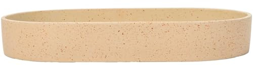 VIVANNO Pflanzschale SOLENA 35 cm Oval Dekoschale Beige Fiberglas | Ovale Schale für Außen & Innen - Wetterfestes Pflanzgefäß Arbanecreme - Elegantes Deko-Element für Terrasse & Wohnbereich