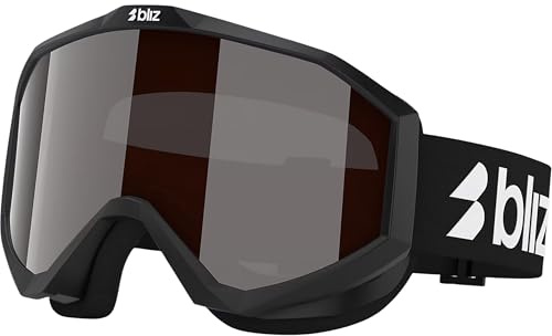 Bliz Unisex Liner Skibrille, Black-White Logo-Orange w Silv, OneSize