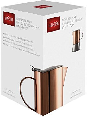 La Cafetière 5187804 Induction-Safe 4-Cup Copper-Effect Stovetop Espresso Maker, 200 ml (7 fl oz)