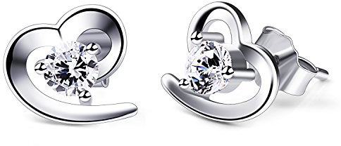 B.Catcher Herz Ohrringe Damen 925 Sterling Silber Ohrschmuck Ohrstecker Schmuck Geschenk für Damen
