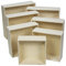 Fair Pack 7 pz Vassoio Quadrato da Portata in Legno Naturale per Decupage Hobby Lavoretti Box Scatole Legno Varie Misure
