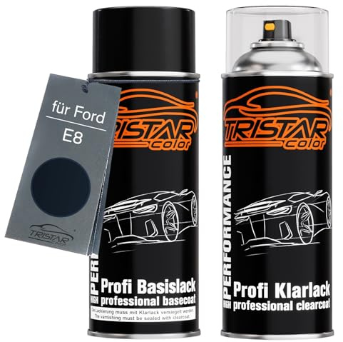 TRISTARcolor Autolack Set Spraydose für Ford E8 Blazer Blue + Klarlack | Set aus Basislack + Klarlack, Sprühdosen 400ml