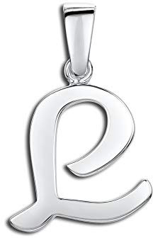 Amberta 925 Sterling Silber Anhänger - Personalisierte Charm Buchstaben für Damen und Männer - Symbole Kombinieren - Stil L