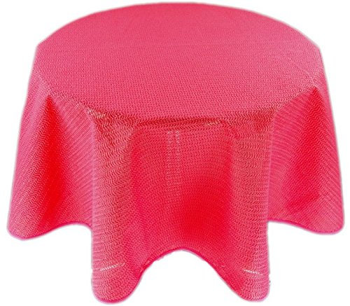 Generisch Tischdecke rund 140 cm Gartendecke mit Saum abwaschbar Gartentischdecke Balkon Terrasse wetterfest (Rot)