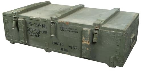 Obstkisten Online Munitionstruhe Typ PG-15 aus Holz, 103x48x21 - Militär Truhe Offizierskoffer Aufbewahrungskiste Munitionsbox Militaria