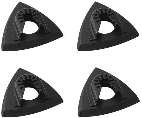 Multi Tool Sanding Heads Multitool Sanding Pads Compatible with Dewalt Bosch Craftsman Triangle Hook & Loop Oscillating Mult Tool Accessories - 80mm by Poweka (Pack of 4)