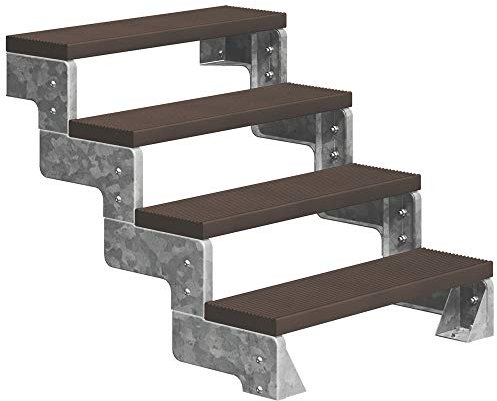 DOLLE Außentreppe Gardentop 4 Stufen Geschosshöhe 72-88 cm inkl. Trimax® Stufen in Dunkelbraun 100 cm