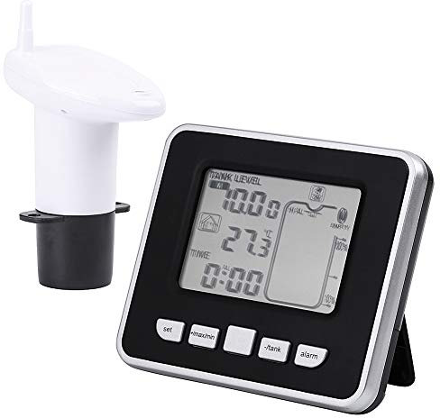 Ultraschall-Füllstandsmesser, Wasser-Flüssigkeits-Tiefensensor-Messgerät mit Temperaturanzeige Wasserstandsensor-Sender mit Innenempfänger,Andere Tester und Kalibratoren