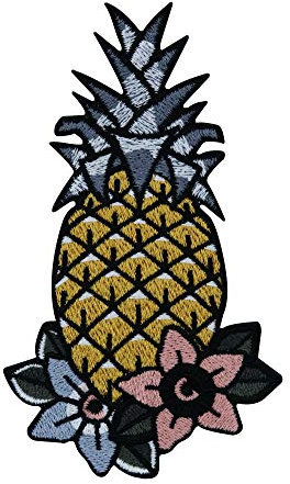 Finally Home Ananas mit Blumen Patch zum Aufbügeln | Früchte Patches, Bügelflicken, Flicken, Aufnäher
