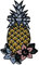 Finally Home Ananas mit Blumen Patch zum Aufbügeln | Früchte Patches, Bügelflicken, Flicken, Aufnäher