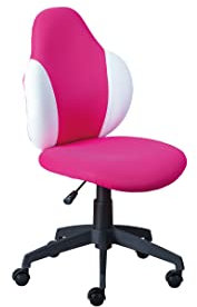 Inter Link - Schreibtischstuhl - Kinder Bürostuhl - Kinderdrehstuhl - Bezug Mesh - Rosa und Weiss - Jessi