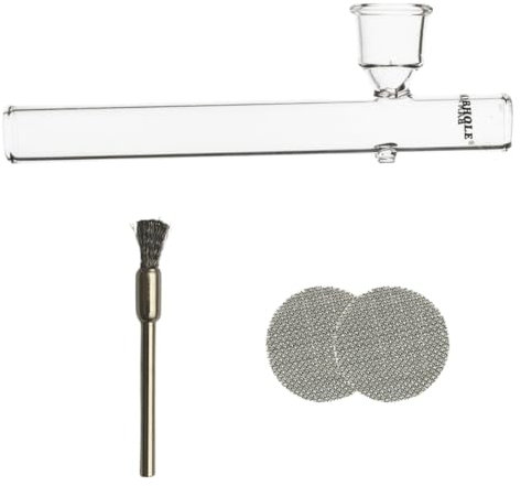 Weedness Glas-Pfeife Kawumm 20 cm 3-teiliges Set – Tabakpfeife Pfeife Smoking Pipe Glaspfeife Zubehör Kickloch