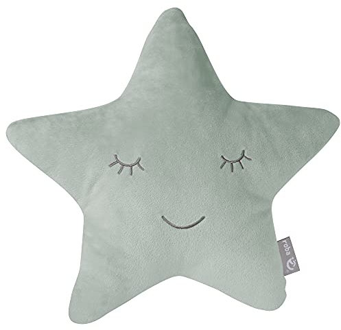 roba Kuschelkissen in Stern Form - roba Style - Flauschiges Deko Kissen für Baby & Kinderzimmer - für Mädchen & Jungen - Frosty Green, 1 Stück (1er Pack)