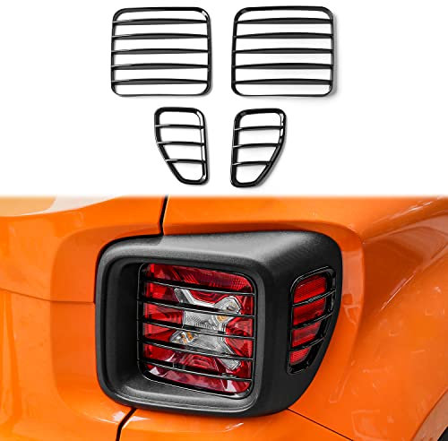 Hoolcar ABS Tail Light Lamp Covers Blinds Rear Taillight Guard for Jeep Renegade 2016-2021, Black