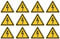 Warnung vor elektrischer Spannung: W012 - DIN EN ISO 7010 / ASR A1.3 - Aufkleber: 2,5 cm, 12 Stück