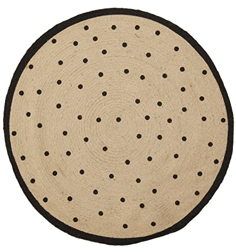 Premier Housewares Kids Round Rug Cream Color Bedroom Rug Round Eco-Friendly Boys Rugs For Bedroom Soft 100 x 100 x 1
