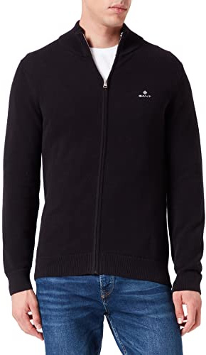 GANT Mens Cotton Pique Zipped Cardigan