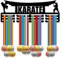 CREATCABIN Medaillenhalter Karate-Athleten Taekwondo Sport Metall Medaillenhalter Wandhalterung Dekoration Auszeichnungen Rahmengestell Für 3 Sprosse Medaillengewinner Laufturnen Über 60 Medaillen