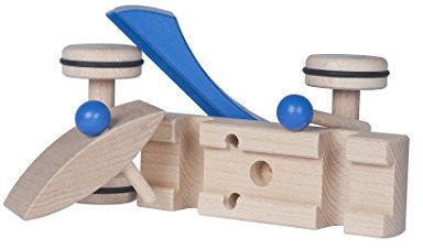 Jamso Design PuzzleMobil Polizei klein I Holzauto aus Buche in 7 Teile zerlegbar I Fördert Motorik, Koordinationsfähigkeit