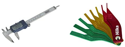 Sealey AK962EV Digital Vernier Calliper,Red,0mm-150mm & Hilka 12700108 Brake Pad Thickness Gauge, Set of 8