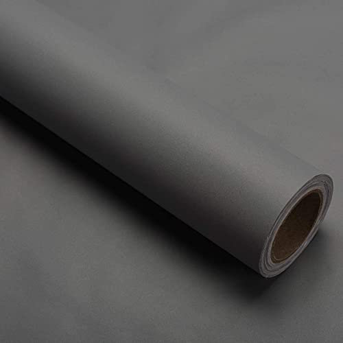 40cm x 300cm Peel and Stick Wallpaper Grey Self Adhesive Wallpaper Sticky Back Plastic Vinyl Removable Paper Decorative for Bathroom Bedroom Wall Table Thick Sticky Paper Furniture Stickers