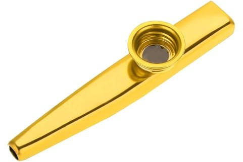 Metall Kazoo Flöjt Mun Barn Vuxna Kazoo Hållbar Anti Musikinstrument Tillbehör Flera Färger Kazoo Present Till Barn Vänner (Guld)