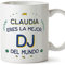 MUGFFINS Tazas Personalizadas para DJ mujer - En Español - Mejor del Mundo - 11 oz / 330 ml - Regalo Personalizable original y divertido
