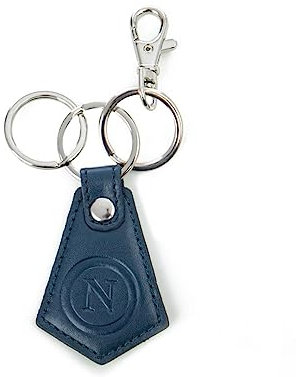Enzo Castellano Schlüsselanhänger aus Leder mit blauem SSC Napoli-Anhänger