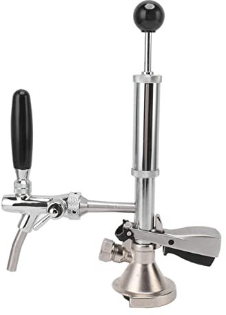 Komplett Bierfass Pumpe Typ A Fass Flachkeg G5/8 Gewinde 10,2cm Edelstahl Bier Picknick Pumpe Handpumpe Fassbier Party Kegerator Pumpe für Homebrew Bars
