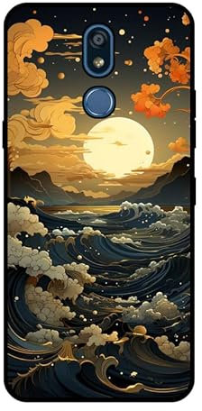 KARTXITAI Funda Case Compatible con LG K40,Protectora de Cuerpo Completo con Tacto Suave y Sedoso,Carcasa de Silicona Cover,Gel Flexible,Regalo Original - Mar, Luna