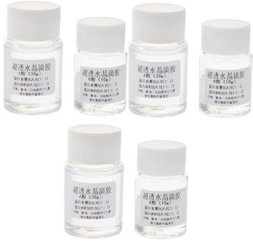 GLEAVI 6sets Epoxy Resin Glue Kit Ab Adhesive for Jewelry Crafts Yellowing High Transparency Easy to Use Per