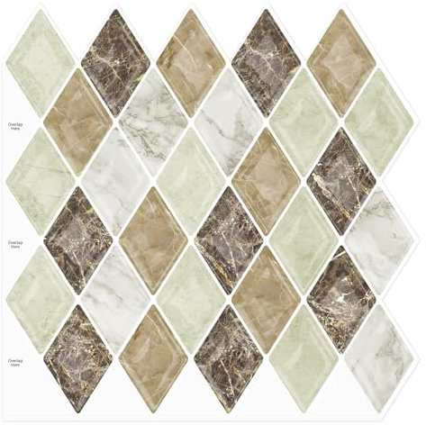 Ist Momoreo Adesivi per Piastrelle Vintage Mattonelle Adesive per Pareti Cucina Bagno Piastrelle Autoadesive 30x30 cm,10 Pezzi - Marmo Marrone