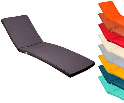 Linxor - Coussin déhoussable pour Bain de Soleil, transat - 183 x 60 cm - Plusieurs Coloris
