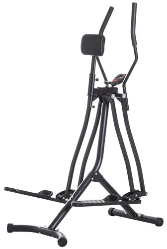 HOMCOM Air Walker with LCD Monitor, Elliptical Trainer for Aerobic Exercise, Cross Trainers Exercise Machines for Home, 110kg Capacity, 96 x 60 x 152cm, Black