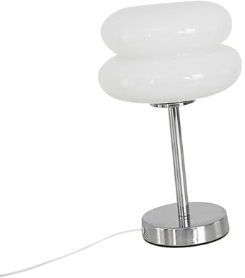Fenteer Eierkuchenlampe, Moderne Nachttischlampe aus Glas mit 3 Farbmodi, süß für Nachttisch, Party, Schreibtischlicht, Büro, Wohnzimmer, Nachttisch, Weiß