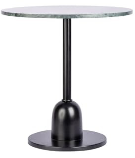 Qiyano Beistelltisch rund mit schmalem Fuß aus Eisen und Marmor Industrial Style modern urban glänzend Dekoration Wohnzimmer Schlafzimmer Flur Nachttisch Höhe: 48 cm Farbe: Grün