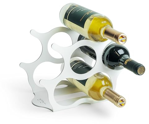 etterr Organisateur de bouteilles de vin, porte-bouteilles de vin, porte-bouteilles en métal blanc 11 bouteilles