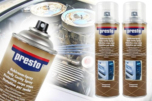 BISOMO 2X Hohlraumschutz 500ml, Presto Hohlraumversiegelung auf Wachsbasis, Rostschutz, Korrosionsschutz, Auto PKW, Karosse, Türen, Motorhaube, Kofferraum