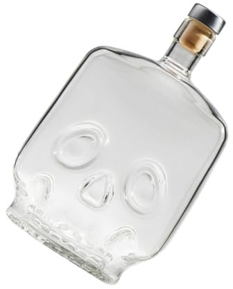 Amosfun Botella De Vino Forma De Calavera Vidrio 700ml Coleccionistas y