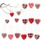 Fumwase Baumschmuck, 30 Stück, Stoffherz, Hängende Herz-Ornamente für Valentinstag, Hochzeit, Jahrestag, Party, Rot, 7,6 cm, 6 Stile, Unique Styles (Plaid & Heart Motifs), Schaumstoff, Stoff
