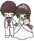 Brautpaar Hochzeit Weißes Brautkleid Aufnäher zum aufbügeln oder aufnähen Bügelbild Aufbügler für Kleidung gestickter Bügelpatch Applikation Patch Größe 7,8 x 9,0 cm