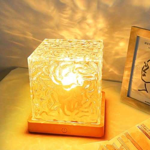 GY lampada aurora boreale cubo, Lampada ad Onda, Lampada di proiezione di cristallo USB a 16 colori, Scena romantica, Luce dell'umore RGB dimmerabile, Con telecomando Luce notturna da comodino